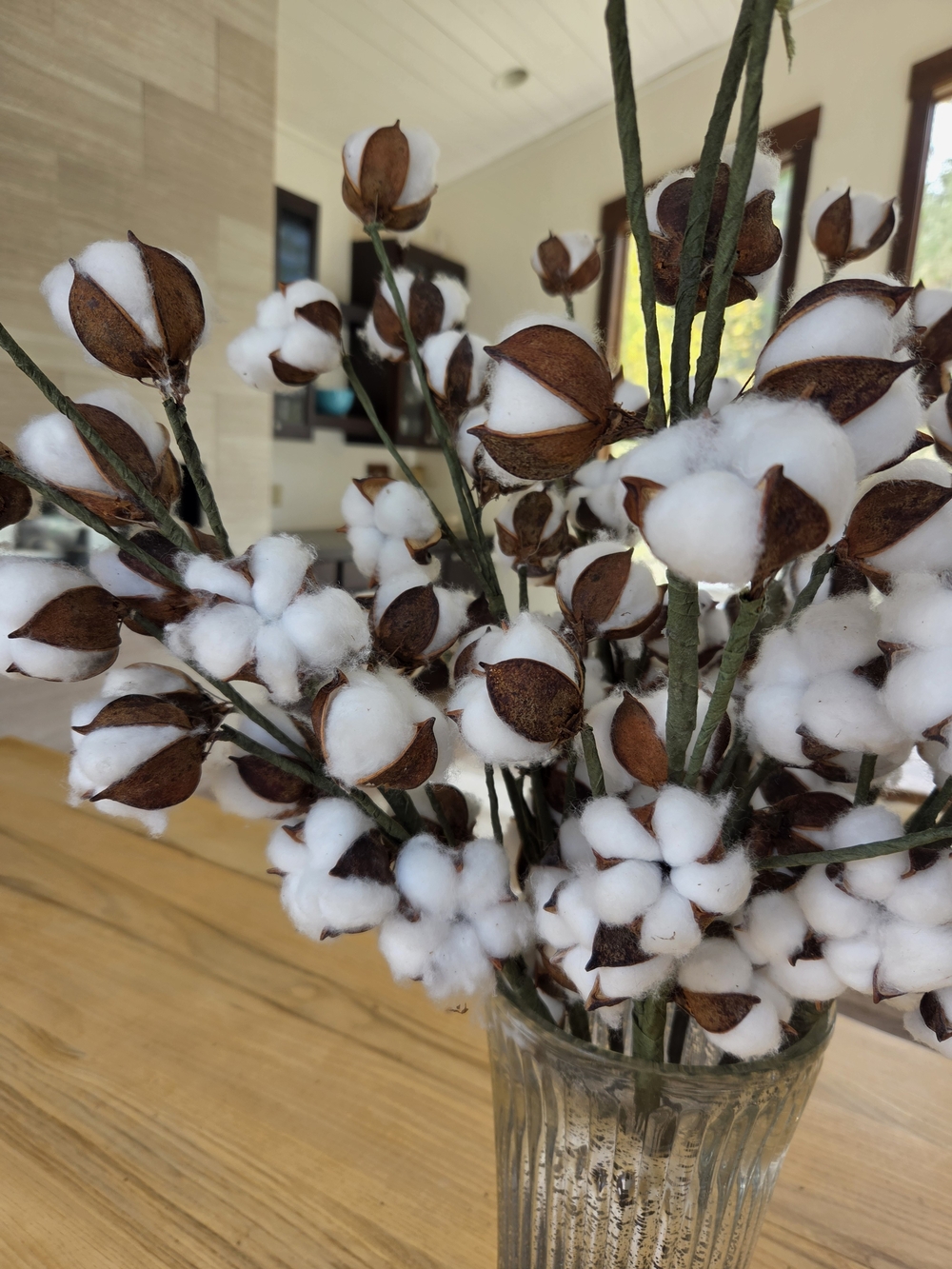 Cotton Stem Arrangement - White and Brown Home Accent